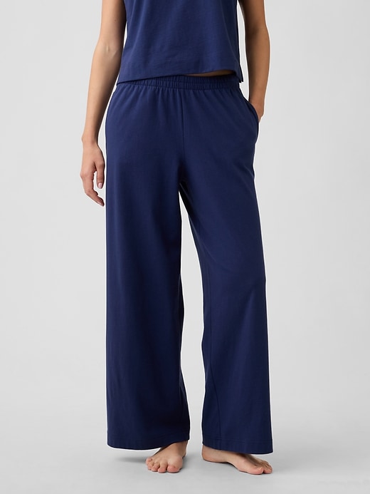 Image number 3 showing, Heavyweight Pull-On Wide-Leg Crop Pants