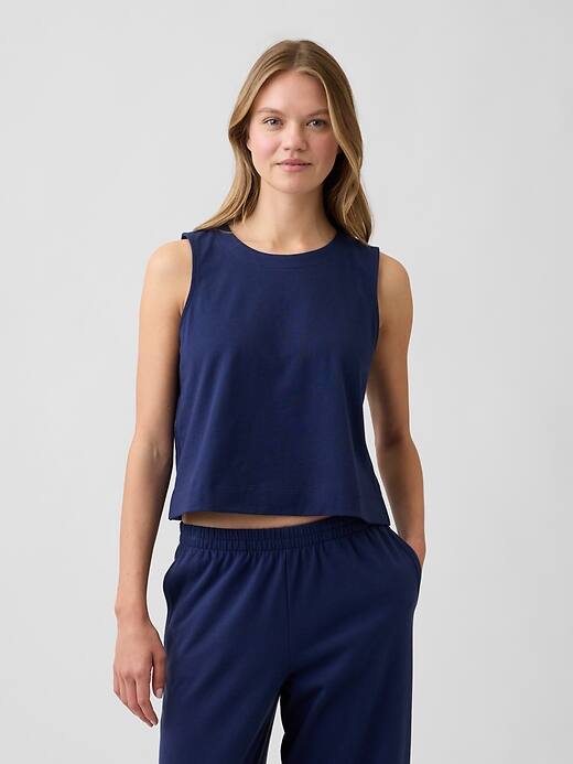 Image number 1 showing, Crewneck PJ Shell Tank Top