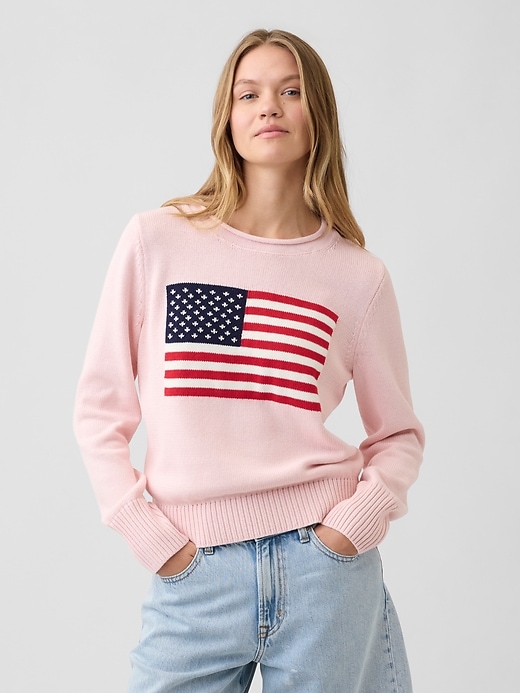 Image number 1 showing, Roll Neck Americana Intarsia Sweater