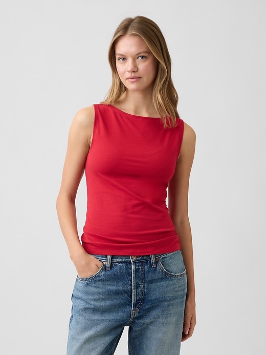 Image number 1 showing, Boatneck Tank Top