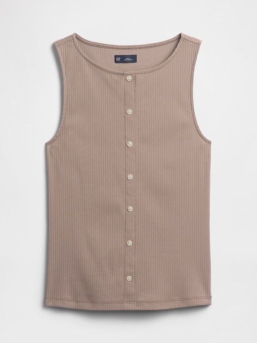 Image number 5 showing, Ribbed Button-Up Top