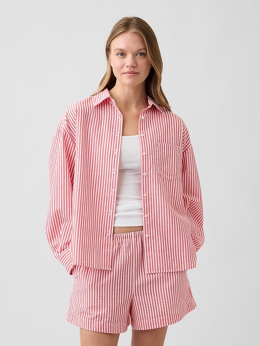 Image number 1 showing, Oversized Shirt in Seersucker