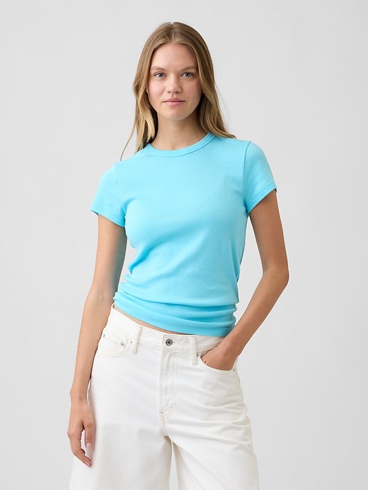 Image number 1 showing, Modern Ribbed Crewneck T-Shirt