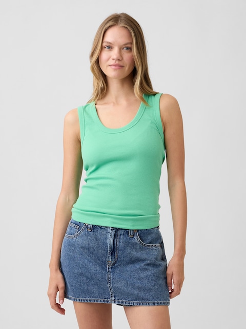 Ribbed Scoopneck Tank Top