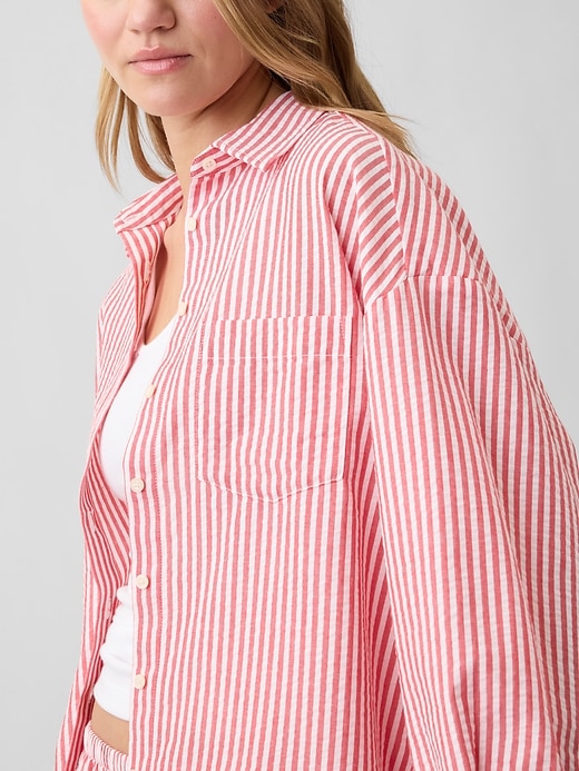 Image number 4 showing, Oversized Shirt in Seersucker