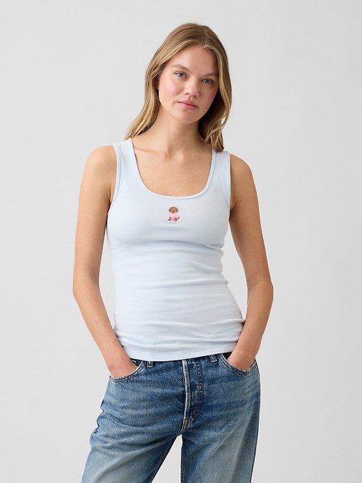Image number 1 showing, Ribbed Scoopneck Tank Top