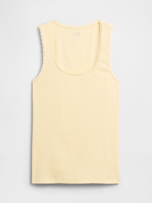 Image number 5 showing, Ribbed Lace-Trim Tank Top