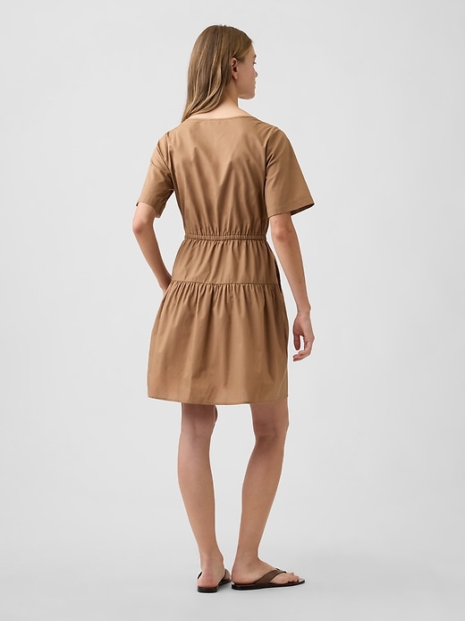 Image number 2 showing, Poplin Button-Up Mini Dress