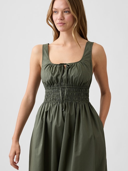 Image number 3 showing, Smocked Tie-Front Midi Dress