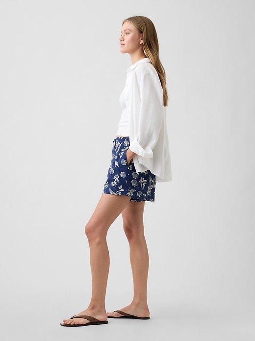 Image number 3 showing, 4" Pull-On Linen-Blend Shorts