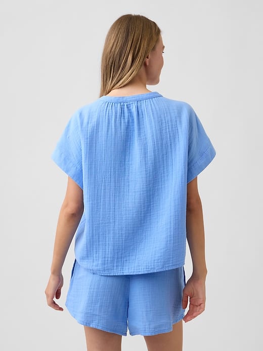 Image number 2 showing, Relaxed Button-Up Gauze Top