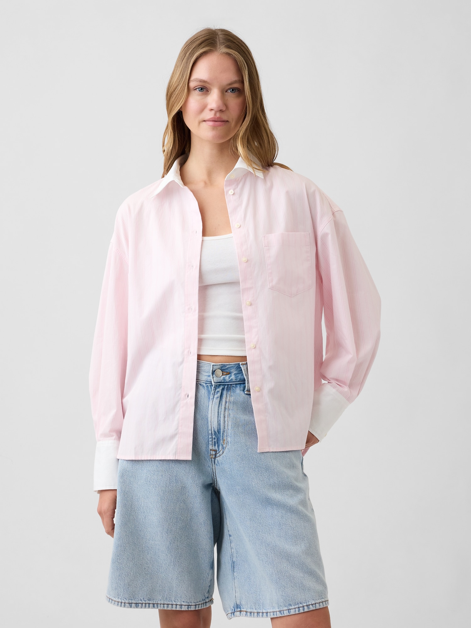 Oversized Shirt in Poplin