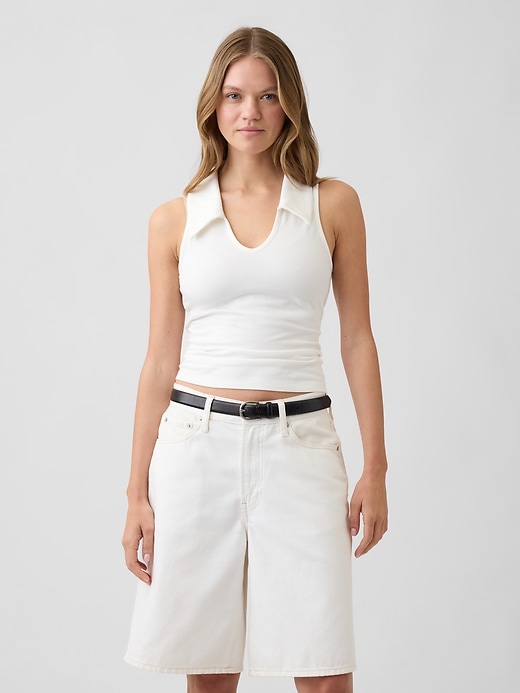 Image number 1 showing, Sleeveless Scoopneck Polo Shirt