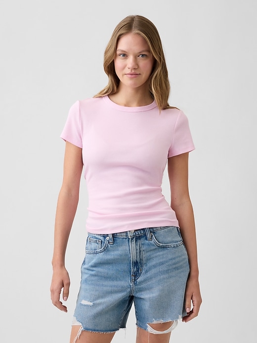 Image number 1 showing, Essential Ribbed Crewneck T-Shirt