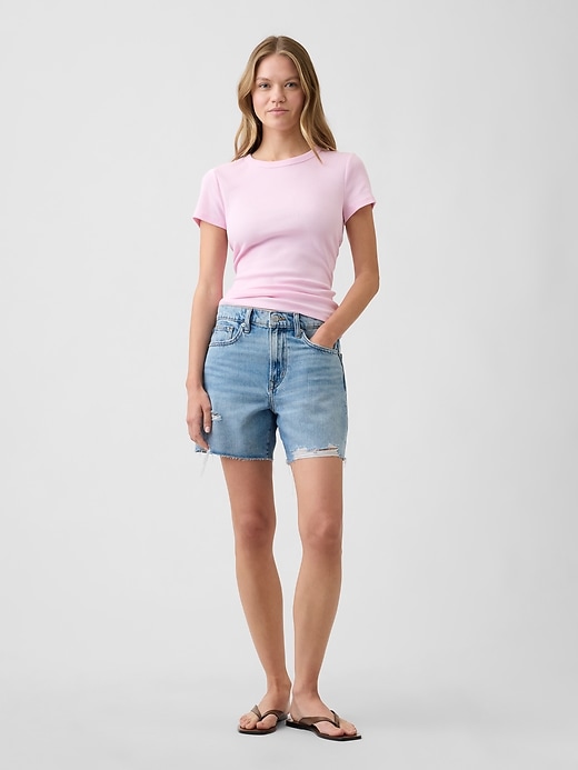 Image number 3 showing, Essential Ribbed Crewneck T-Shirt