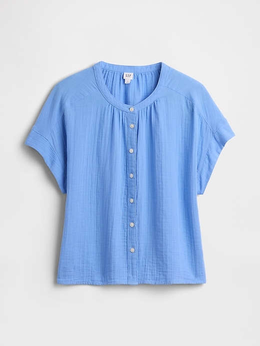Image number 5 showing, Relaxed Button-Up Gauze Top