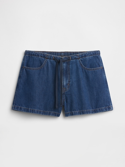 Image number 7 showing, 3" Low Rise Drawstring Denim Shorts