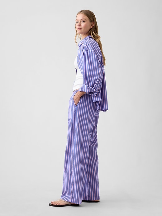 Image number 3 showing, Mid Rise Pull-On Stripe Poplin Pants