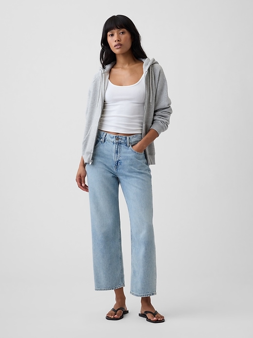 Image number 1 showing, Low Slung SuperSoft Relaxed Straight Crop Jeans