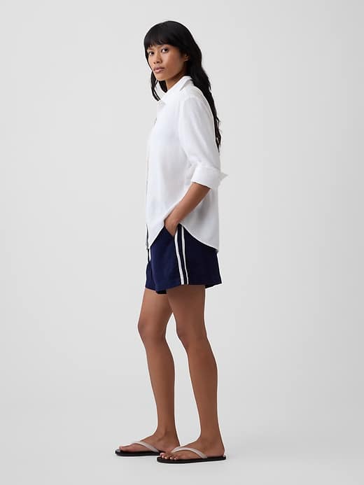 Image number 3 showing, 4" Pull-On Linen-Blend Shorts