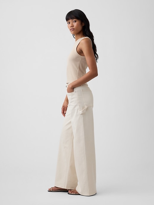 Image number 3 showing, Mid Rise Wide-Leg Carpenter Jeans