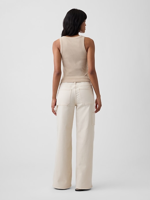Image number 4 showing, Mid Rise Wide-Leg Carpenter Jeans