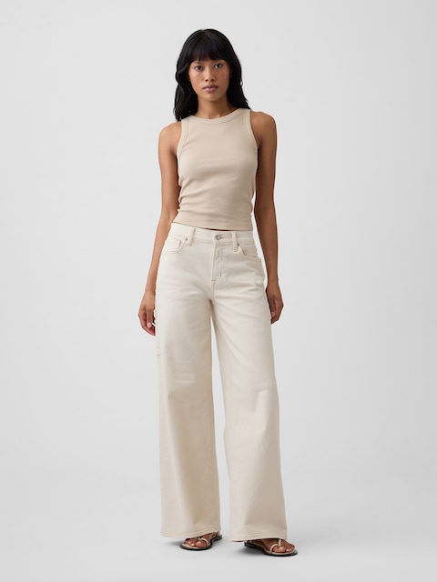 Mid Rise Wide-Leg Carpenter Jeans