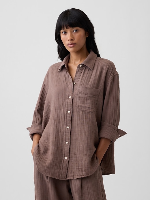 Image number 1 showing, Oversized Shirt in Gauze