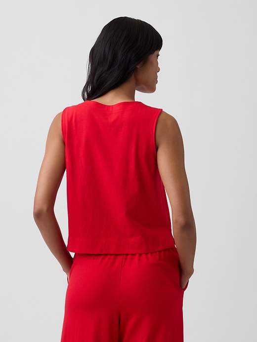 Image number 2 showing, Crewneck PJ Shell Tank Top