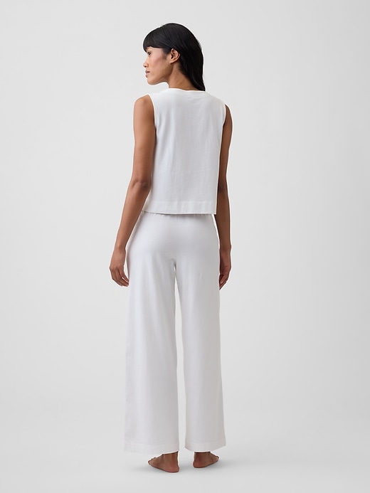 Image number 2 showing, Heavyweight Pull-On Wide-Leg Crop Pants