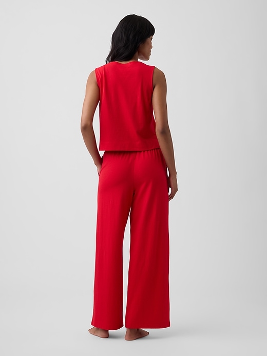 Image number 2 showing, Heavyweight Pull-On Wide-Leg Crop Pants