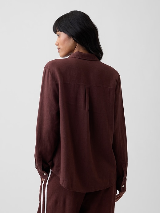 Image number 2 showing, Oversized Linen-Blend Easy Shirt