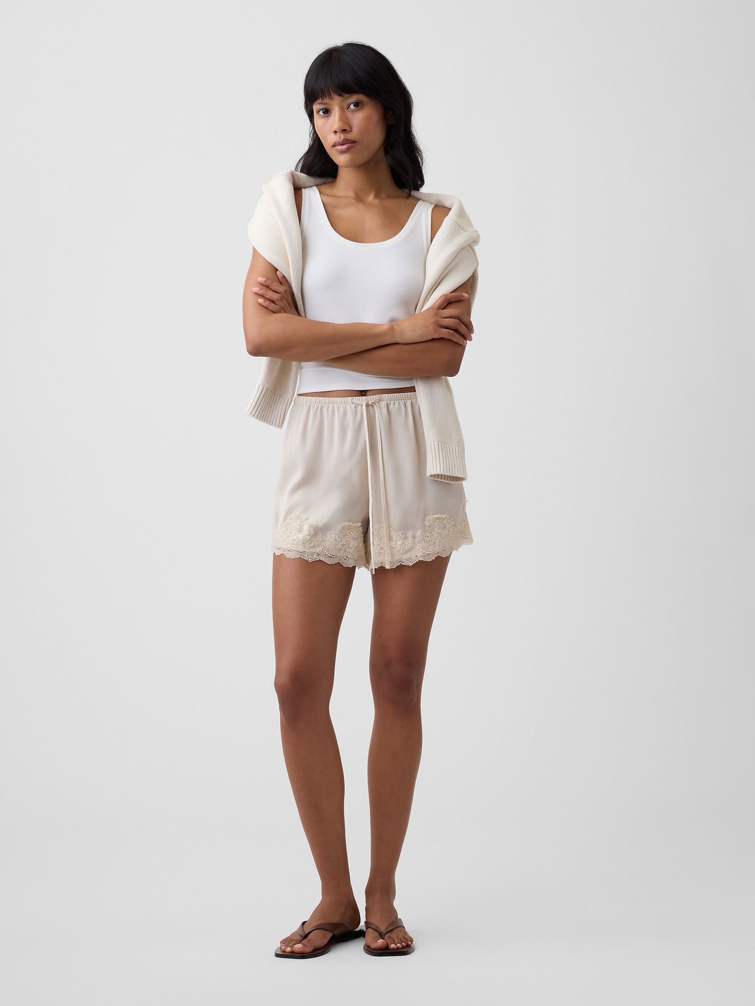 5" High Rise Pull-On Satin Shorts