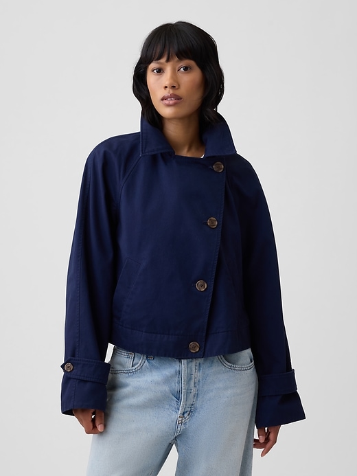 Image number 1 showing, Relaxed Cropped Trench Coat