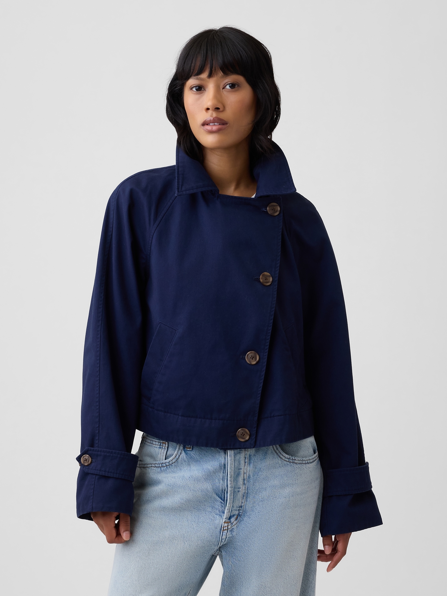 Relaxed Cropped Trench Coat