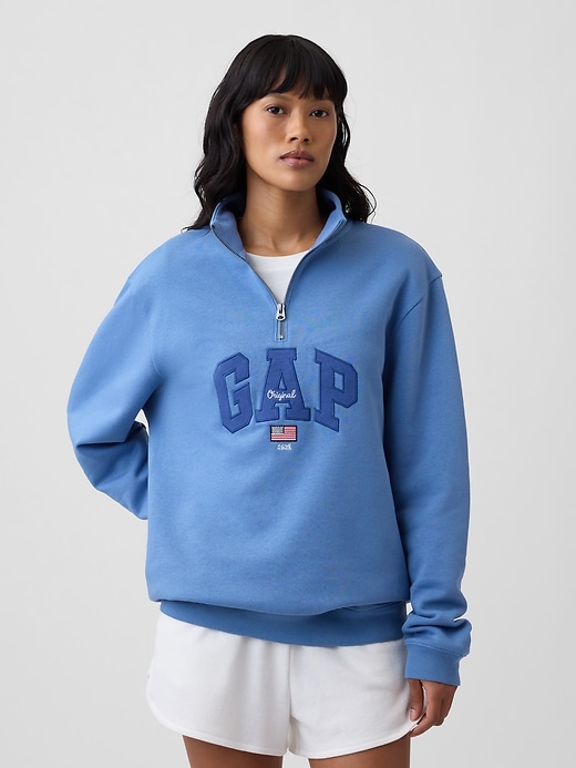 Image number 4 showing, Adult Relaxed Gap Logo Quarter-Zip Sweatshirt