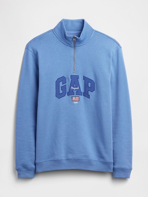 Image number 6 showing, Adult Relaxed Gap Logo Quarter-Zip Sweatshirt