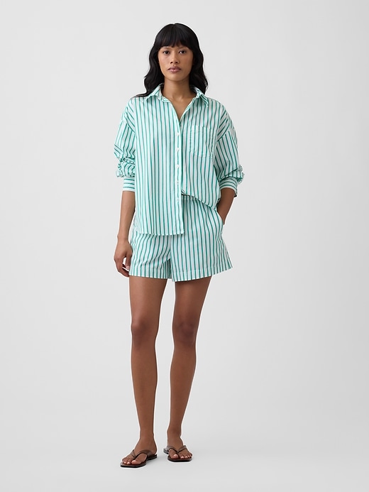 Image number 1 showing, Relaxed Pull-On Poplin Shorts