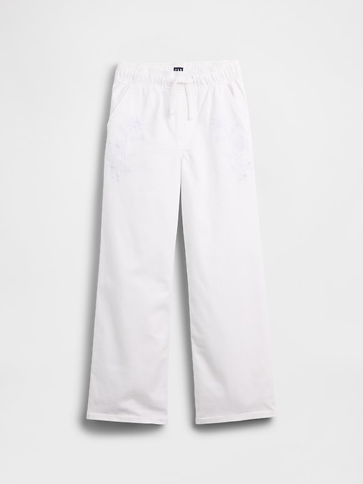 Image number 1 showing, Kids Mid Rise Pull-On Wide-Leg Jeans