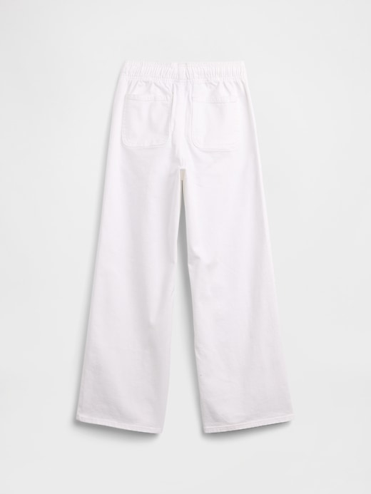 Image number 2 showing, Kids Mid Rise Pull-On Wide-Leg Jeans