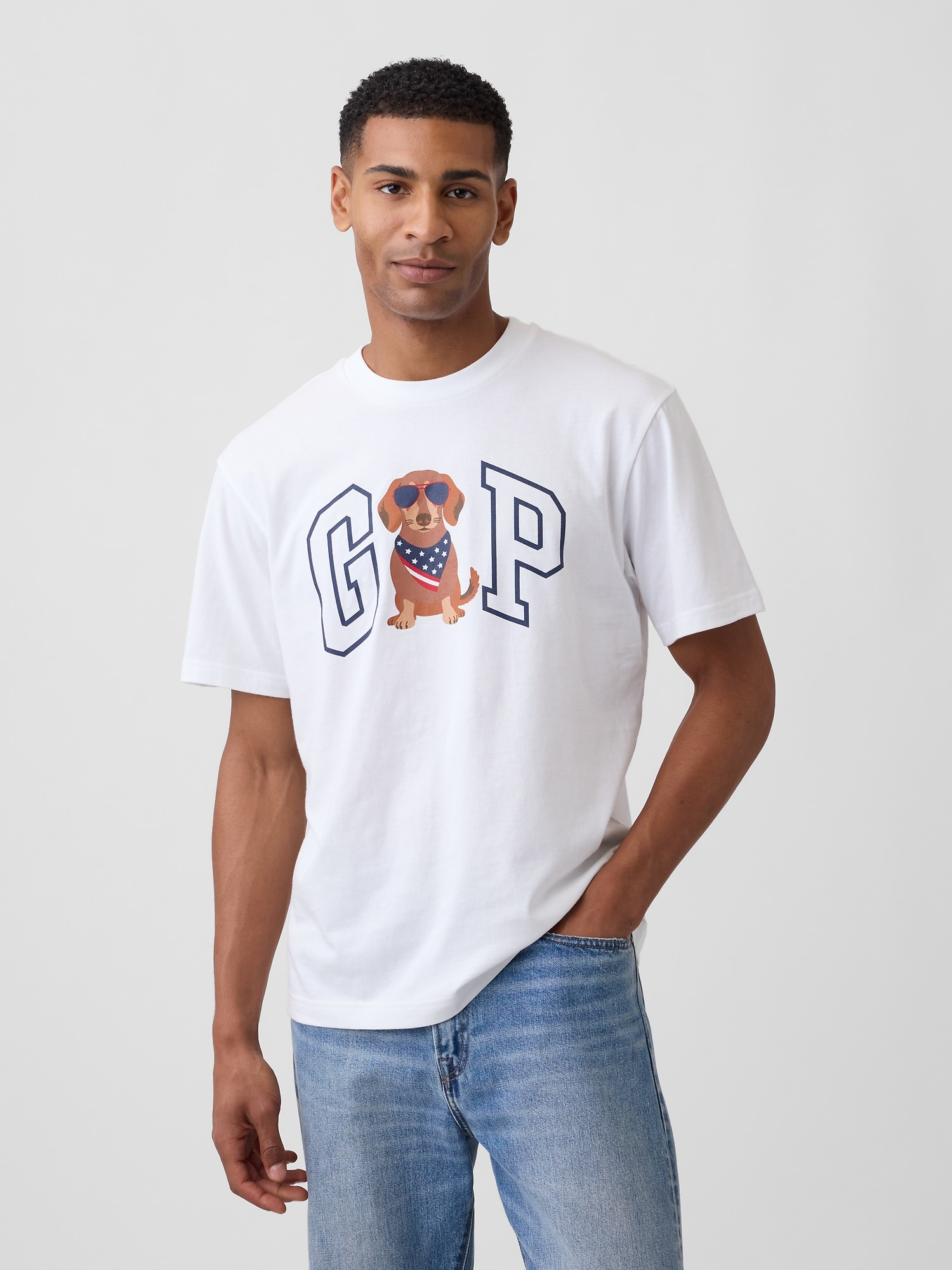 Everyday Soft Relaxed Gap Americana Logo T-Shirt
