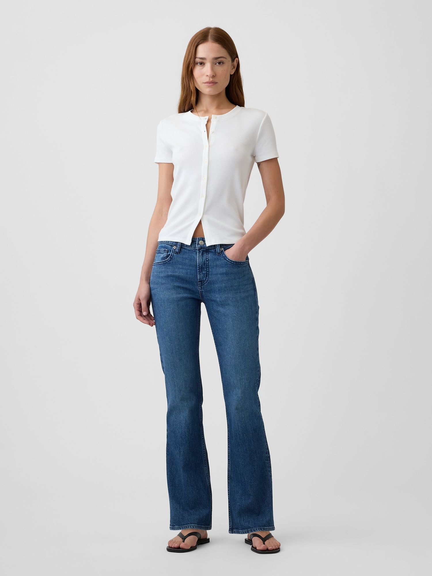 Mid Rise Boot Jeans