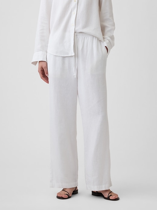 Image number 2 showing, Relaxed Linen-Blend Wide-Leg Pants