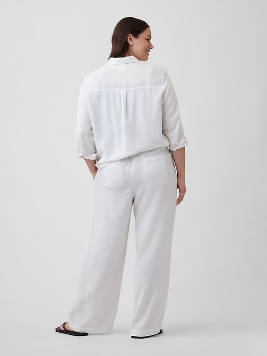 Image number 6 showing, Relaxed Linen-Blend Wide-Leg Pants