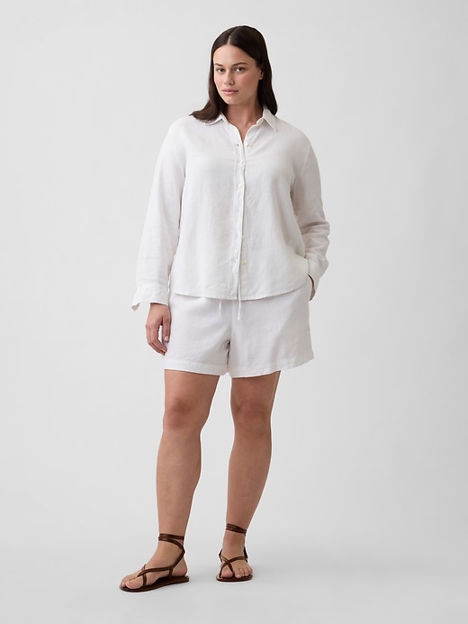 Image number 5 showing, 4" Pull-On Linen-Blend Shorts