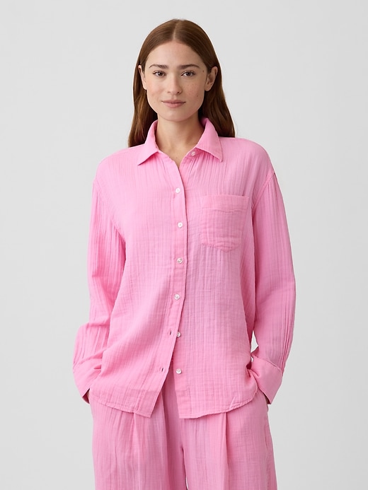 Image number 1 showing, Oversized Shirt in Gauze