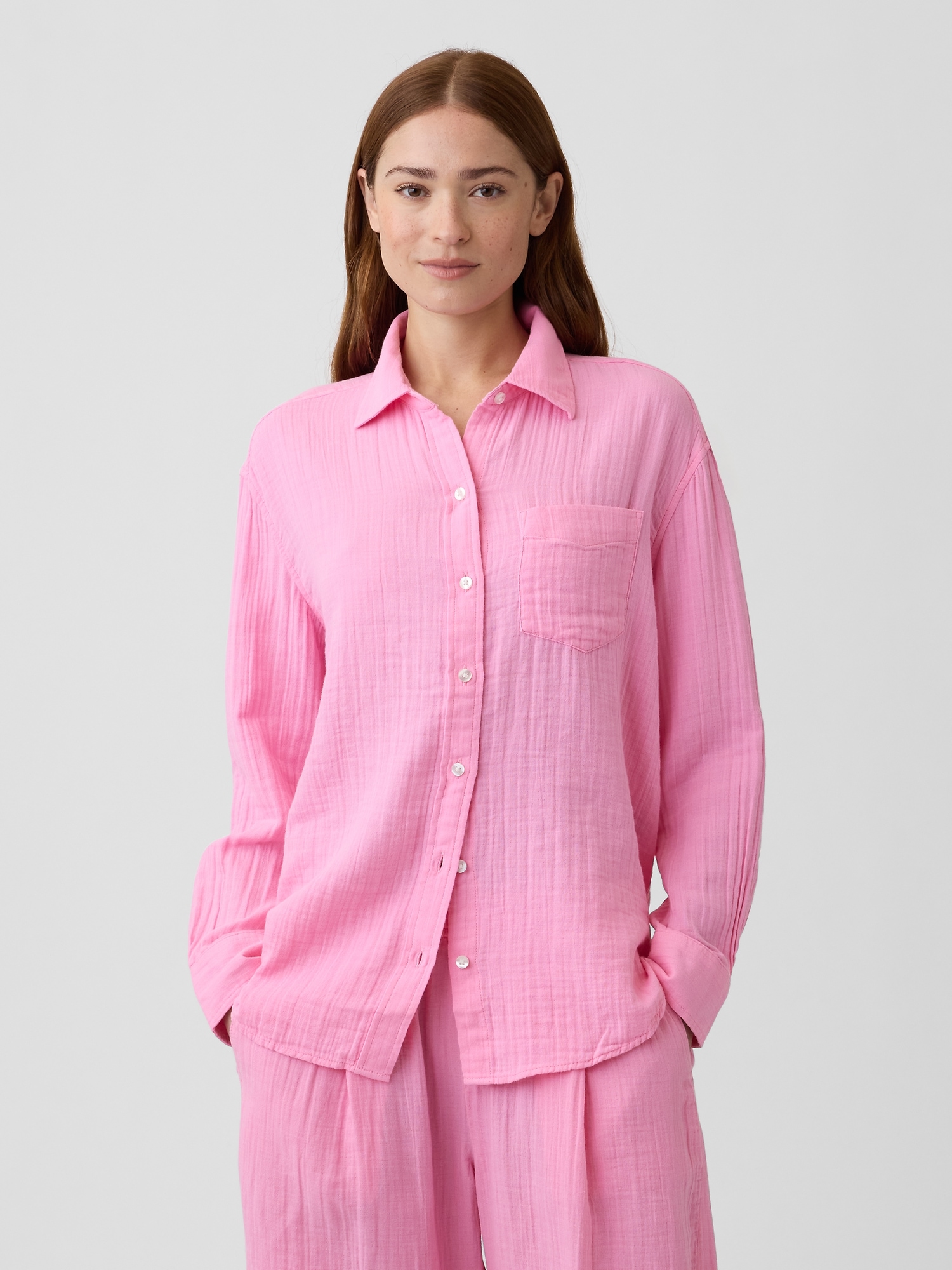 Oversized Shirt in Gauze