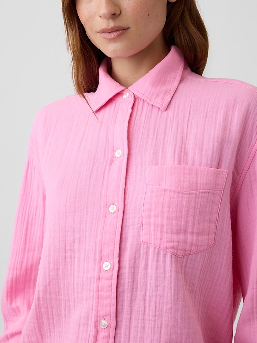 Image number 4 showing, Oversized Shirt in Gauze