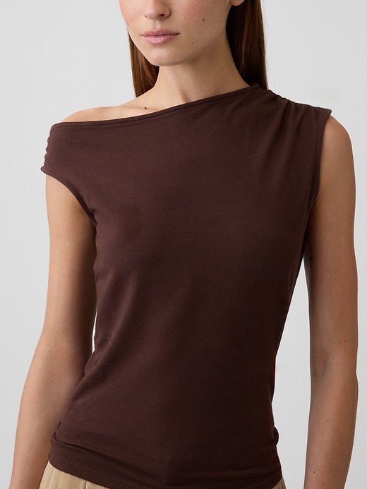 Image number 4 showing, Stretch Jersey Off-Shoulder Top