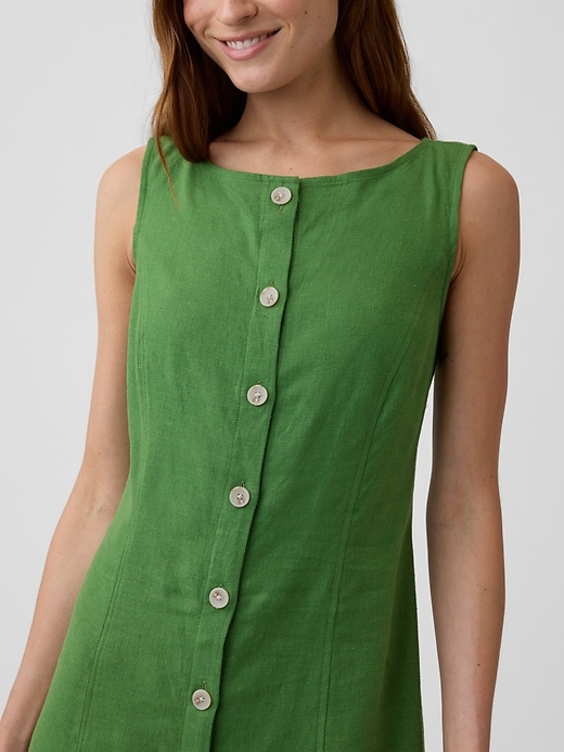Image number 3 showing, Boatneck Button-Front Mini Dress